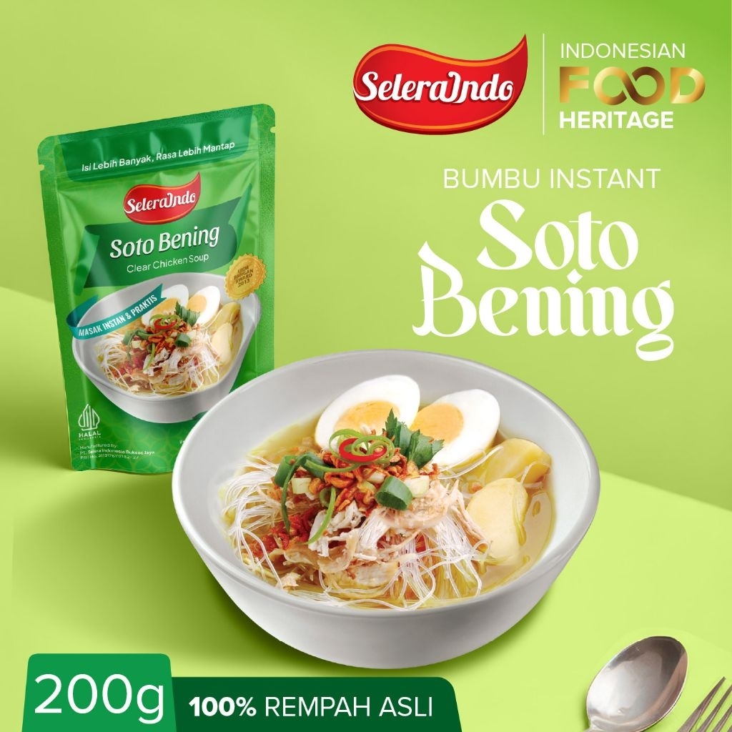 Bumbu Soto Bening Instan 200gr Selera Indo Aroma Rempah Asli Masak Praktis Soto Ayam Tradisional Bum