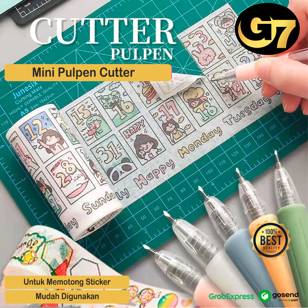 Pisau Cutter Bentuk Pena Mini Serbaguna Lucu Pisau Pulpen Ukir Pemotong Kertas Stiker Dan Bahan DIY 