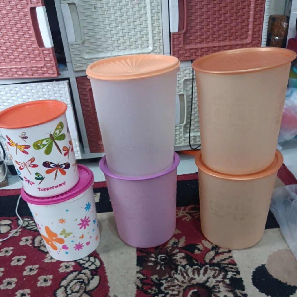 mosaic canister tupperware