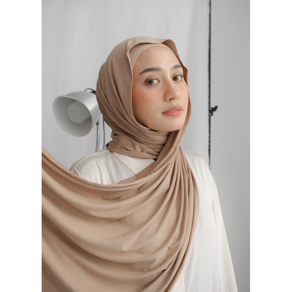 [New] HANZA SHAWL MIRACHOLECCT (Pashmina Cotton stretch & cooltech) - Almondnape