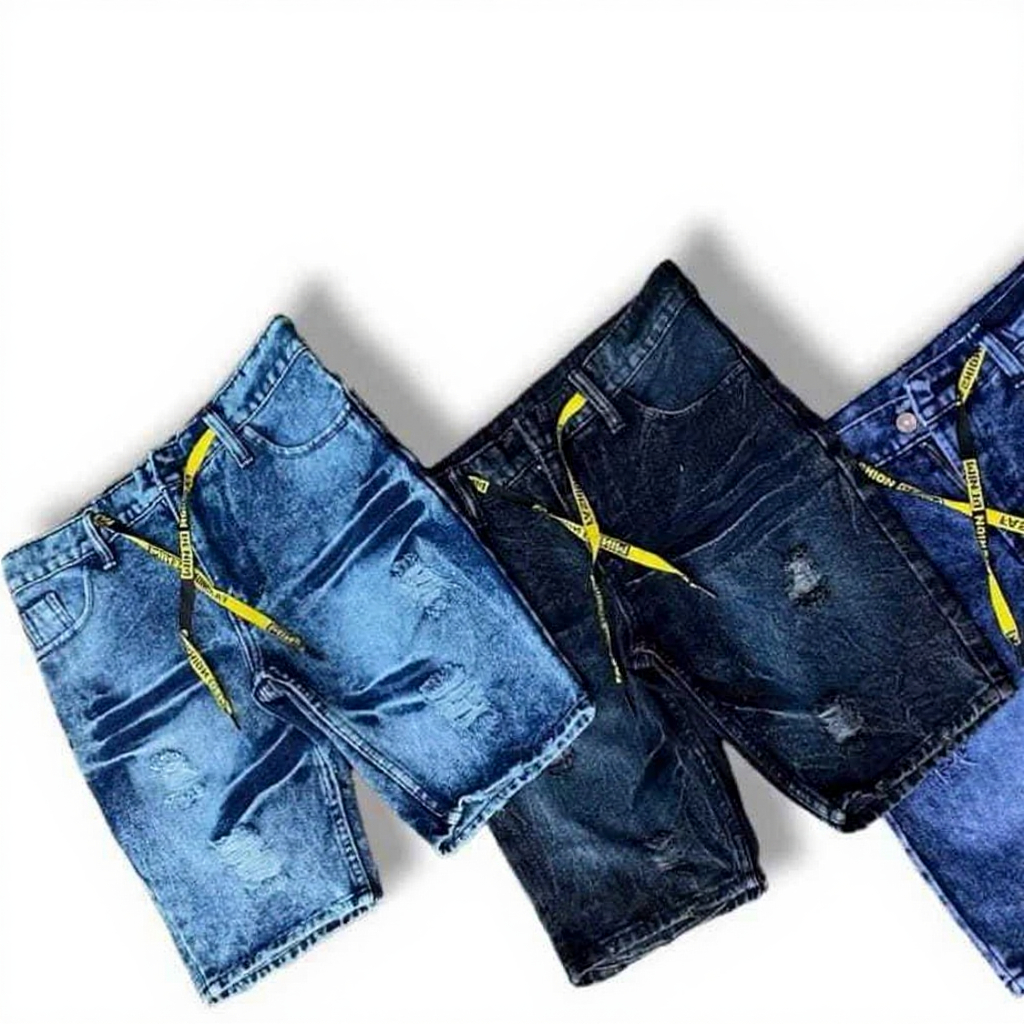 Celana Jeans Pendek Pria Sobek Pria Distro Tacling Premium Denim Jumbo