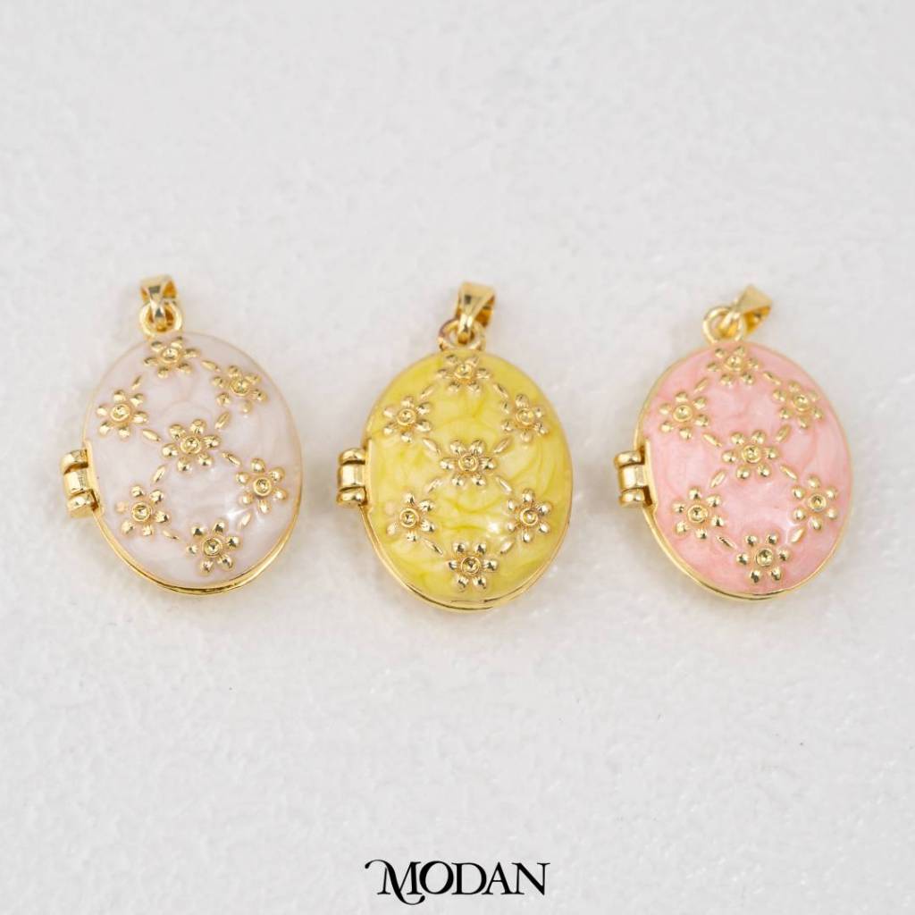 MODAN SUPPLIES - Vintage Floral Style Photo Locket Pendant Liontin Foto Gaya Klasik
