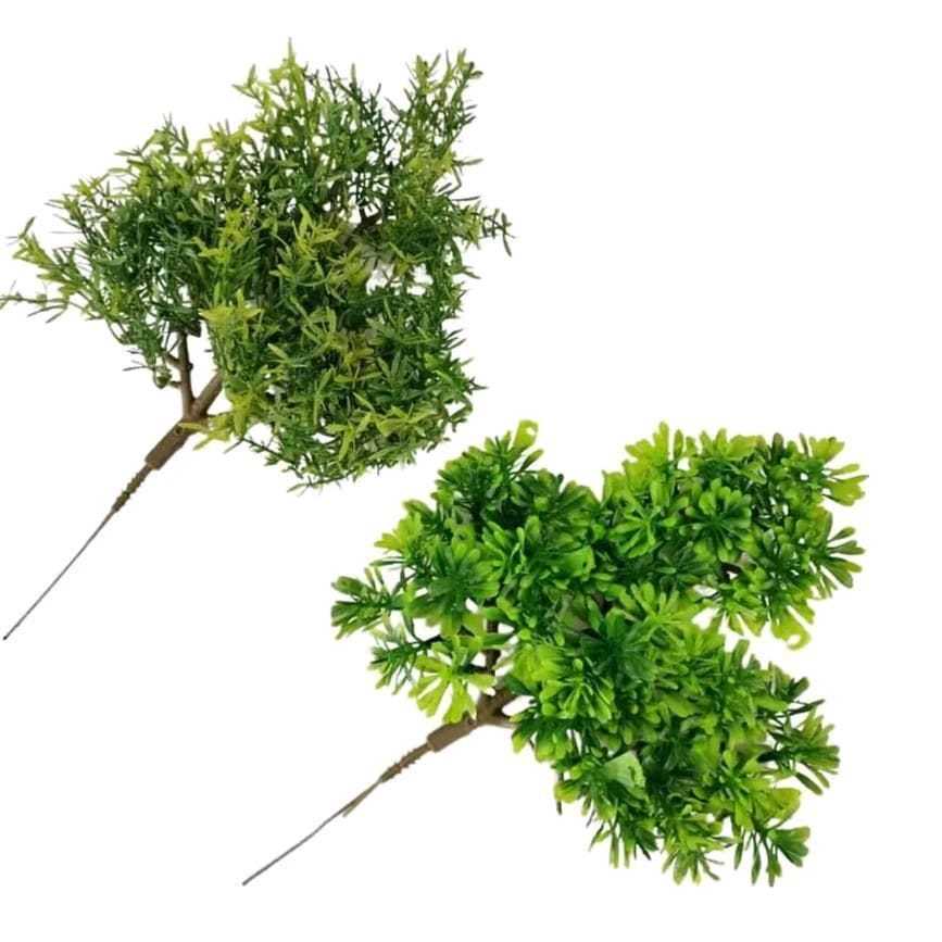 Bonsai Lohansung Cincuan 1 Lusin Daun Ranting Latex Artificial Pucuk Merah & Bonsai Lemon Cypress Ta