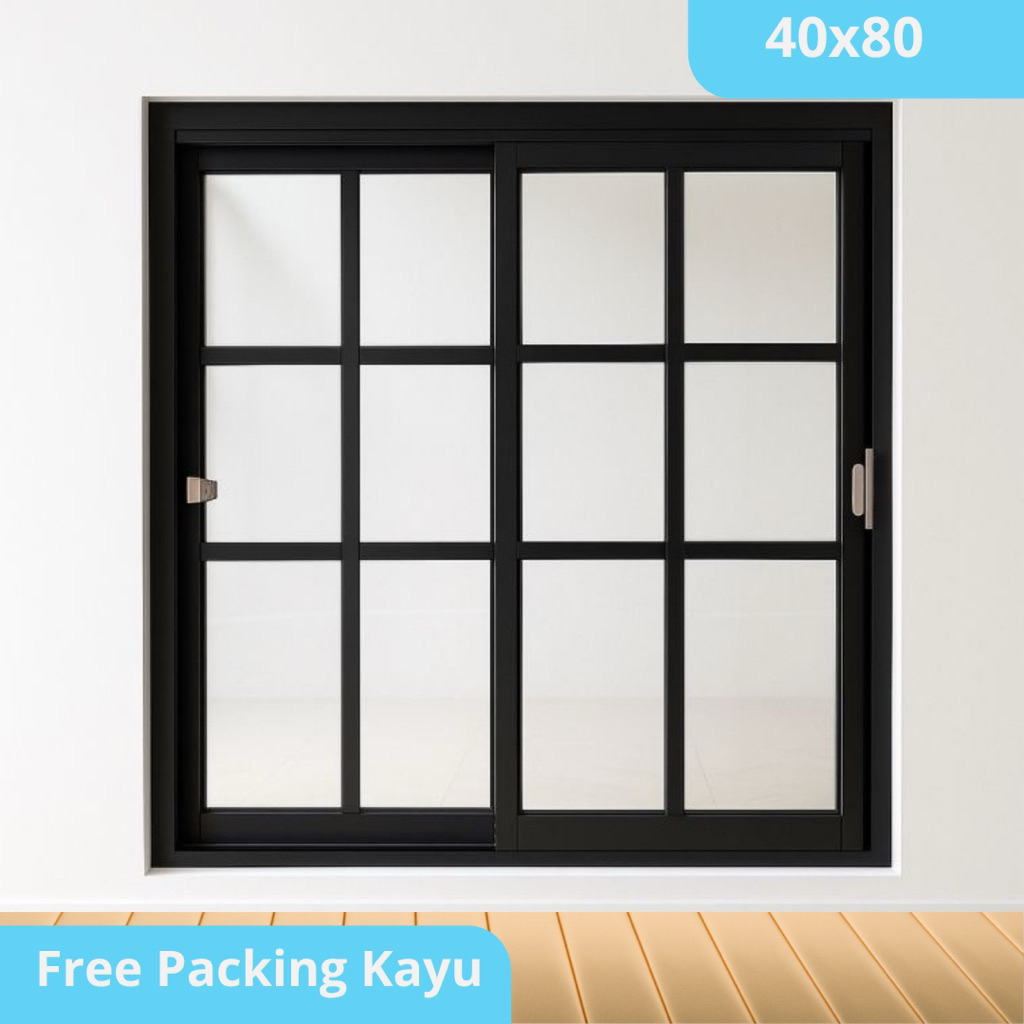 Jendela Sliding ornamen uk 40x80 dan Tralis Besi Luar Jendela