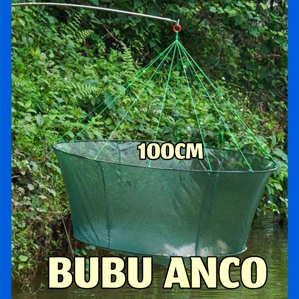 Perangkap Bubu Anco Tangkul Jaring Lipat Bulat Alat Pancing Jala Penangkap Ikan 100CM