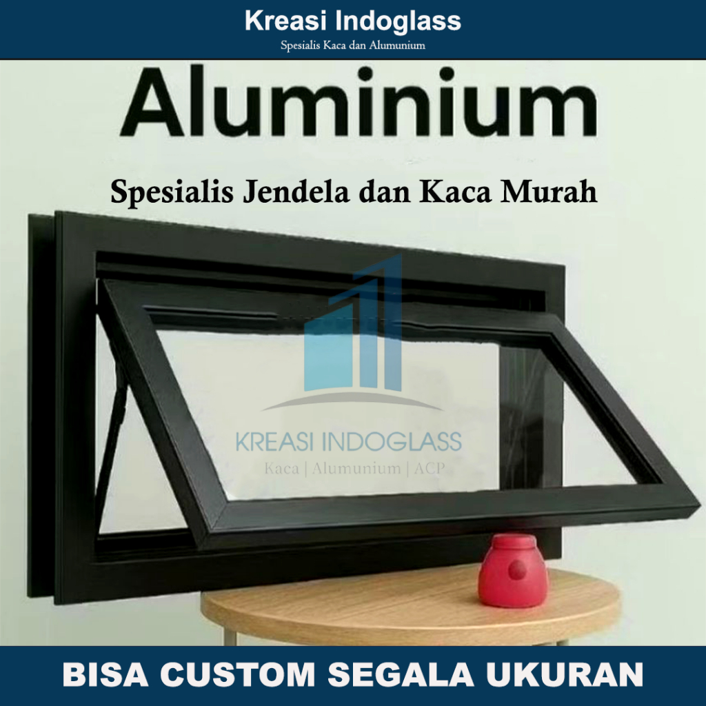 jendela boven aluminium, jendela kamar mandi