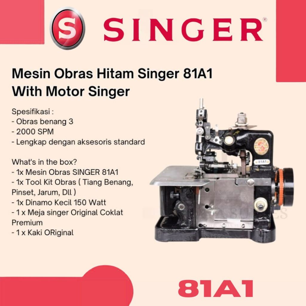 81A1 Singer Mesin Obras Traditional Benang 3