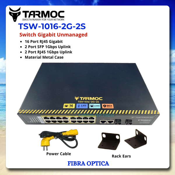 Tarmoc TSW-1016-2G-2S Gigabit 1U Switch Unmanage 16 port Metal Case