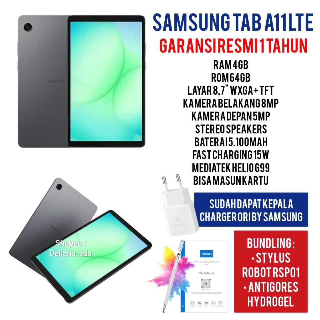 Samsung Tab A11 4/64 LTE Garansi Resmi 1 Tahun Samsung Tab A11 LTE 4/64 Samsung Tab A11 4G 4/64 Sams