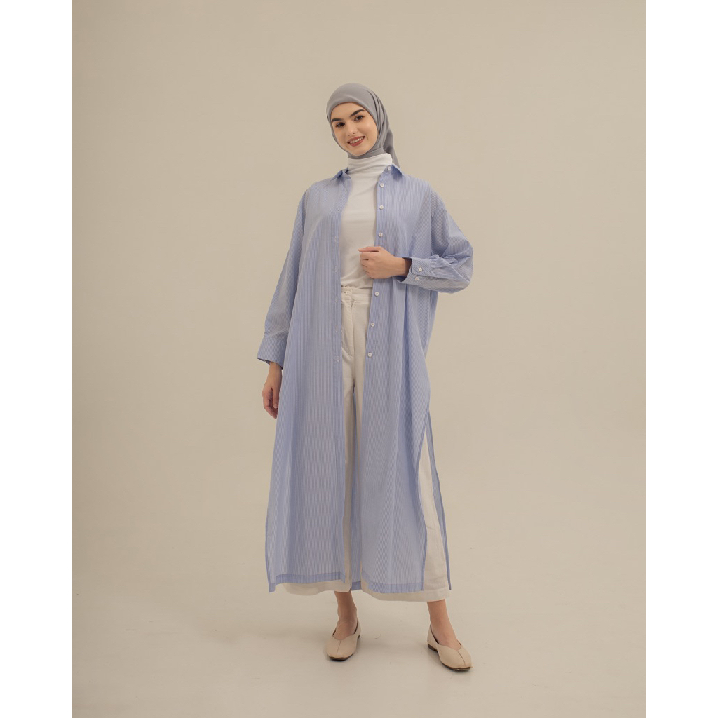Dinee Long Dress - Gamis Salur - Gamis Kemeja - Gamis Oversize