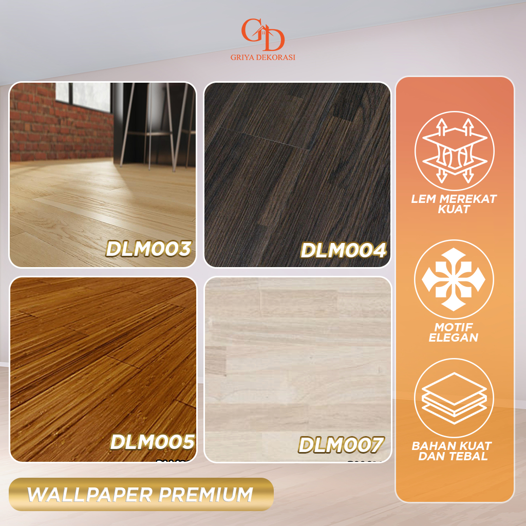 Stiker Lantai Vinyl Wallpaper Dinding Parket Motif Kayu Premium - OrangeDekorasi
