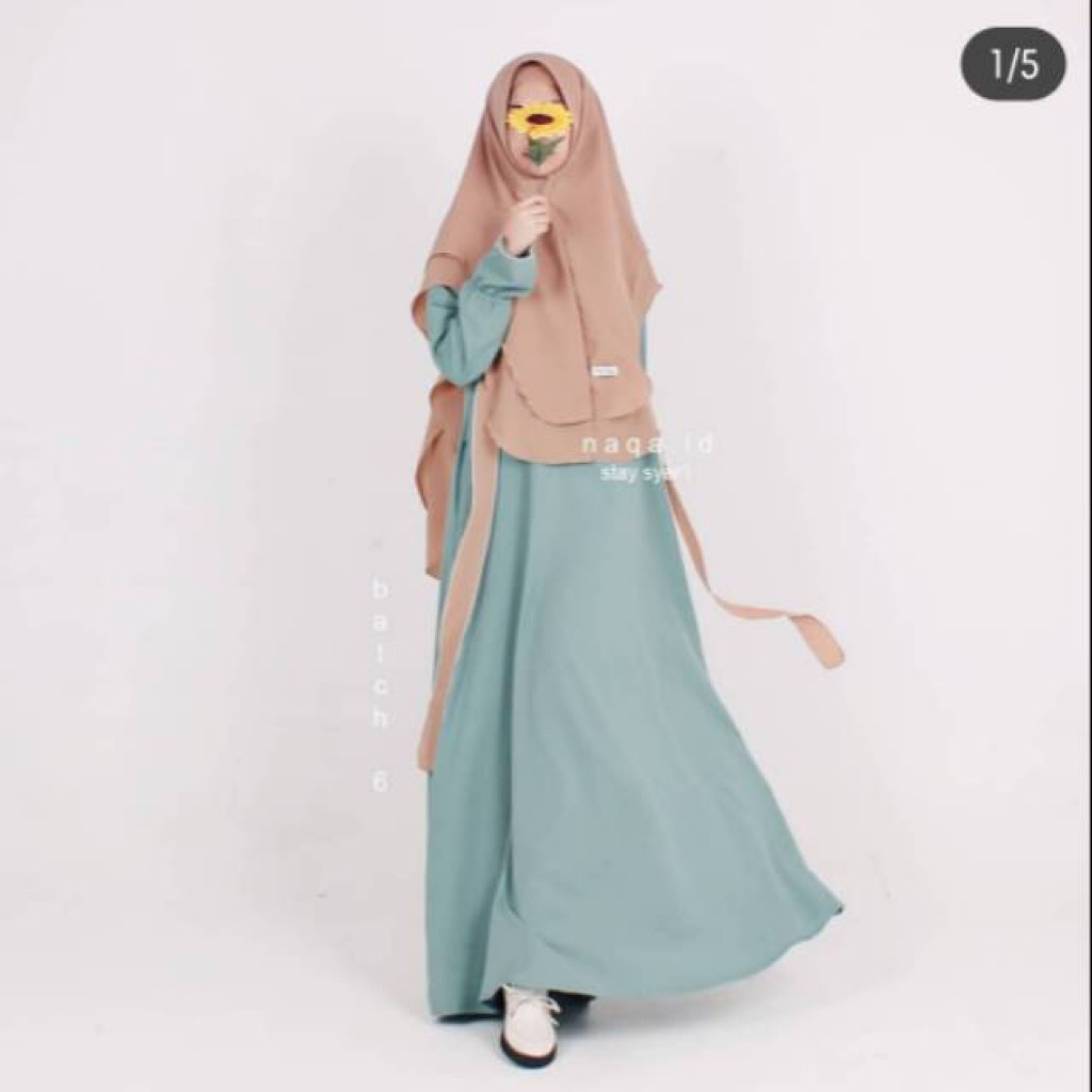 (PRELOVED) GAMIS SET NAQA HULYA AVOCADO BATCH 6 harga nett ukuran M