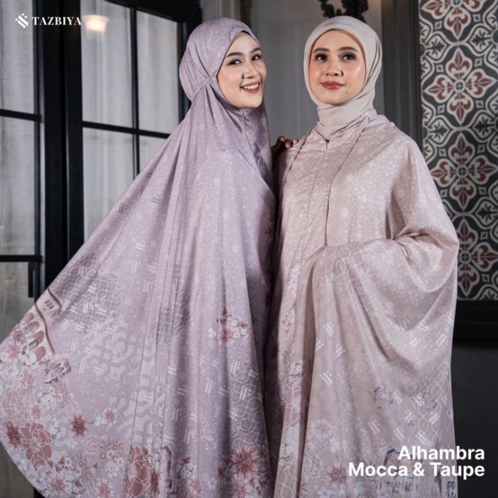 ORIGINAL 100% [NEW] MUKENA TAZBIYA TRAVEL 2IN1 ALHAMBRA SERIES | Mukena Travel Motif Jumbo Dewasa