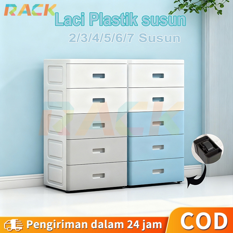 Lemari pakaian plastik premium Lemari Pakaian Anak Lemari Laci/Lemari pakaian plastik tertutup susun