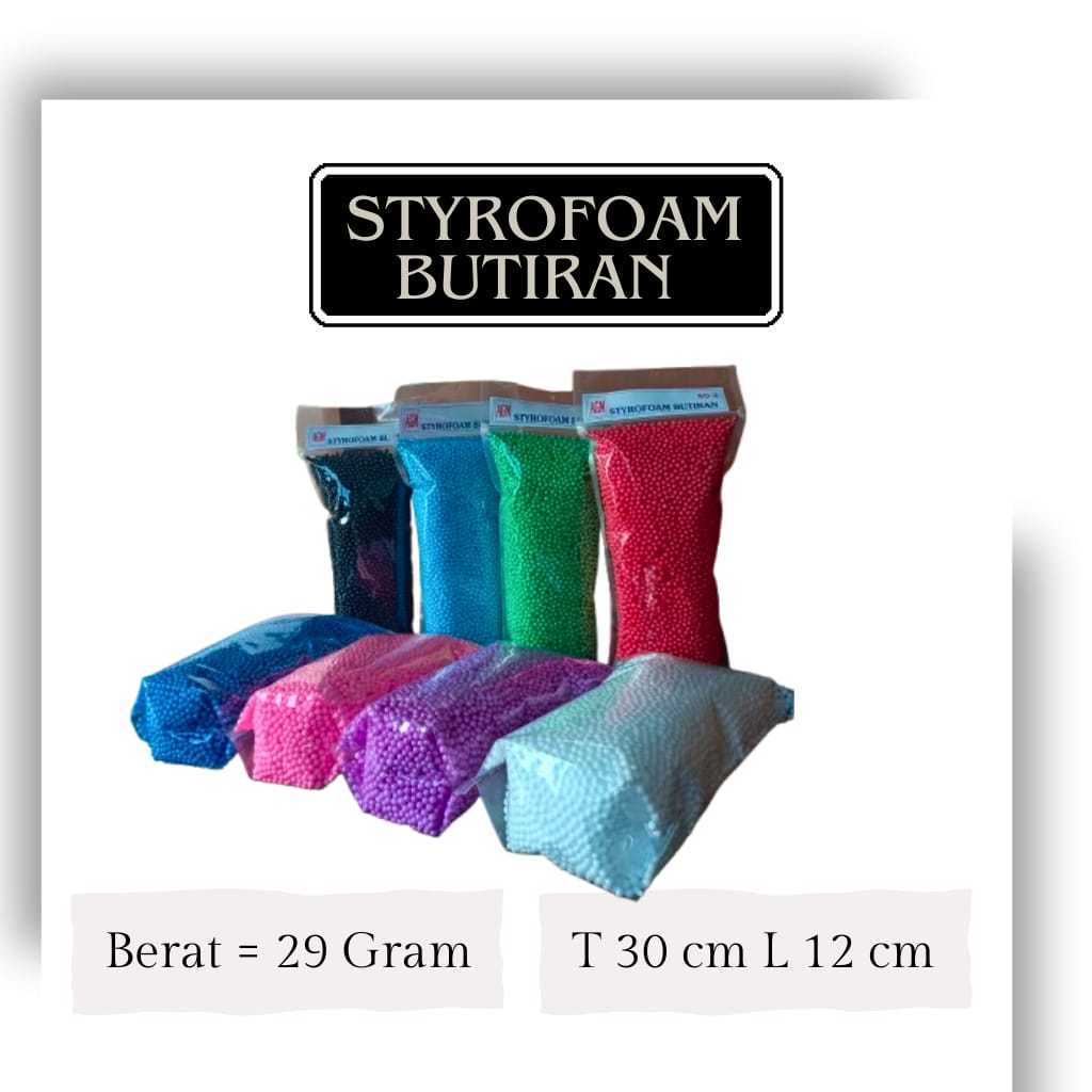 1PAK BUTIRAN BUSA BOLA STYROFOAM KECIL ISI FISH BALL UNDIAN PACKING ISI BANTAL BONEKA WARNA WARNI + 