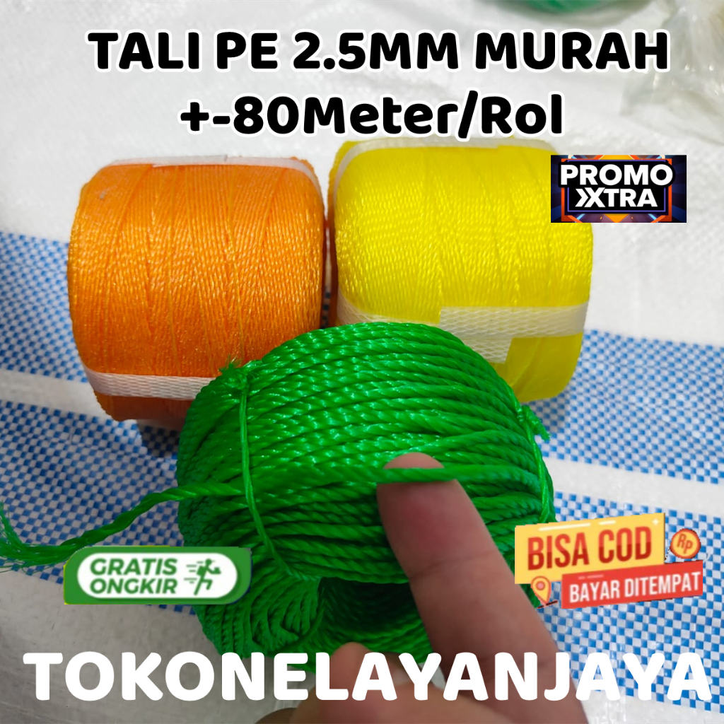 Tali Tambang 1mm-2.5mm 150-200m Roll TERMURAH