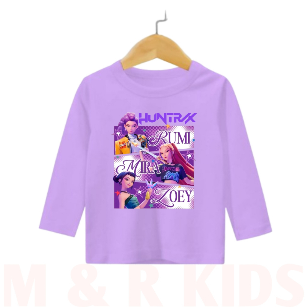 pakaian anak gambar k pop demon hunters/atasan anak perempuan lengan panjang usia 2-12 tahun kd.404