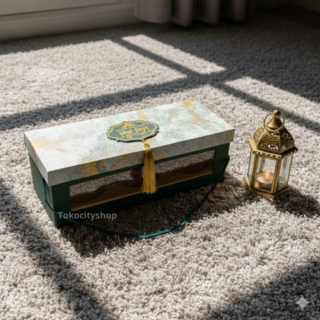 Box Lebaran 2 Toples 500ml - Box Hampers 2 & 3 Toples Jar - Packaging Kotak Lebaran