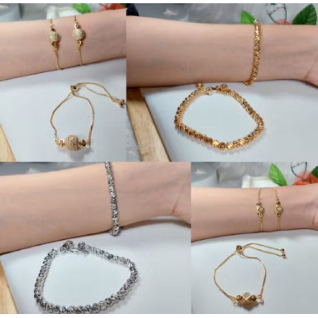 Gelang Xuping Biji Lada + Gelang Serut Bola Perhiasan Wanita