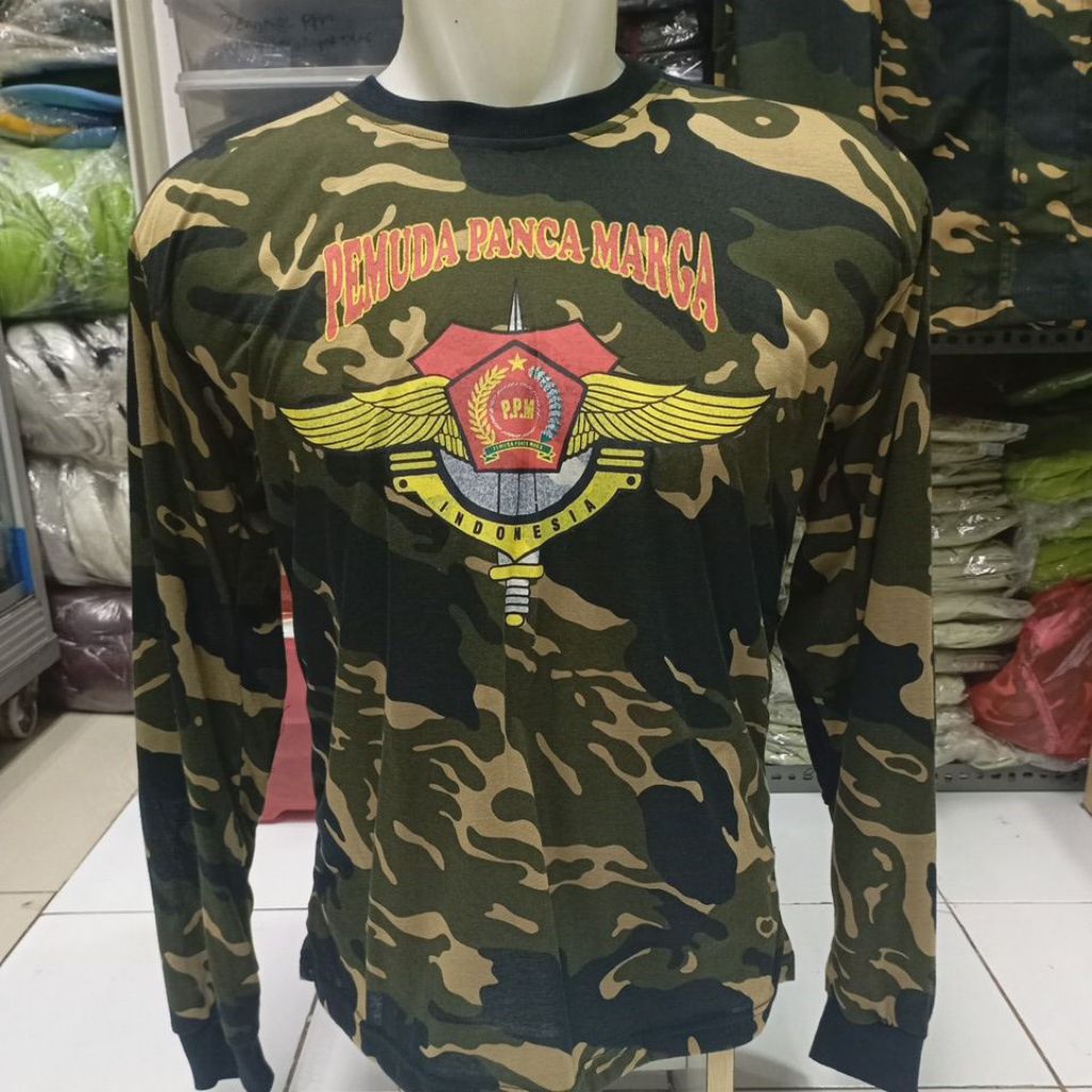 kaos ppm loreng lengan panjang deker logo wing