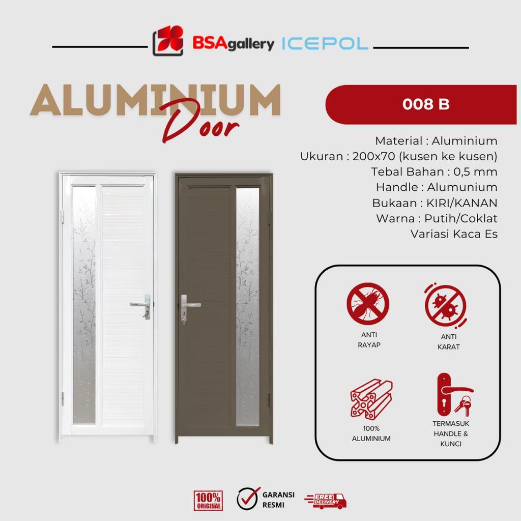 PINTU ALUMUNIUM KACA PANJANG 20X700 ICEPOL / PINTU KAMAR MANDI 008B