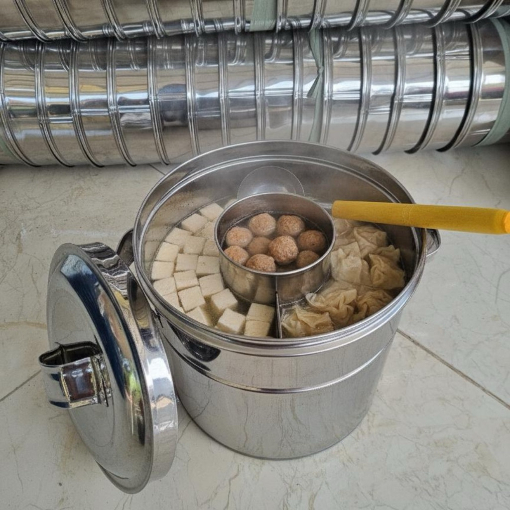 Dandang Bakso Tutup Stainless Ukuran 22cm
