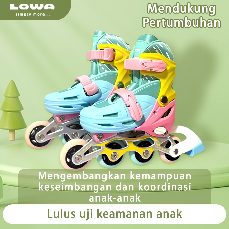 LOWA Stok Tersedia Sepatu anak perempuan/Sepatu roda anak/Sepatu roda/Sepatu roda anak perempuan rod