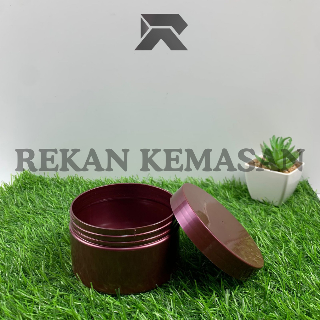 Pot Lulur 250 gr pet bulat burgundy