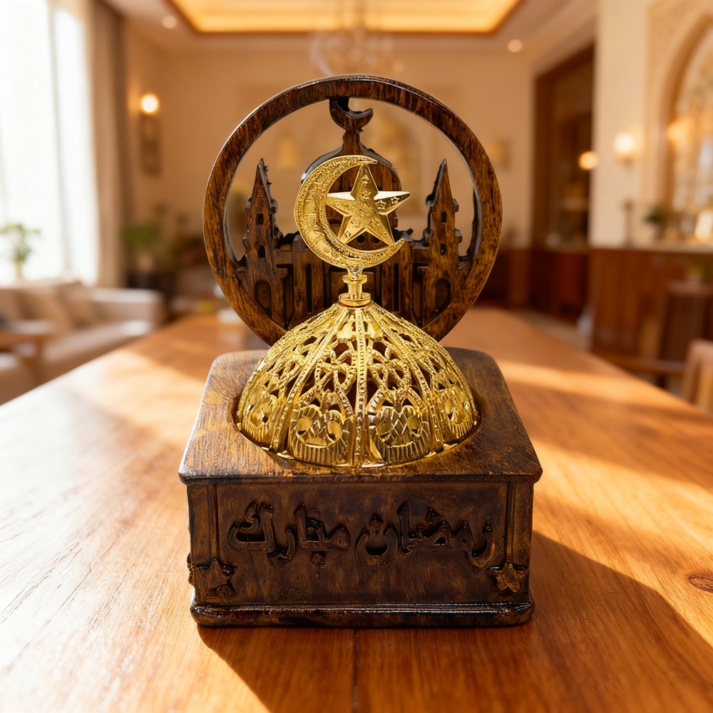 Tempat Dupa Tutup Bintang Bulan Tempat Bakar Buhur Bentuk Kastil Masjid Resin Tempat Bakar