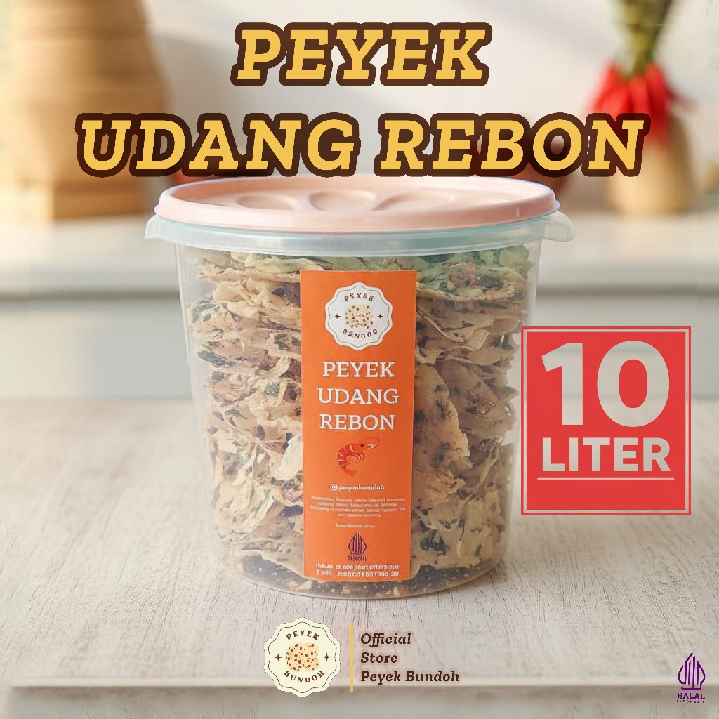 PEYEK BUNDOH - Peyek Udang Rebon Ukuran Ultra (Toples 10 Liter)