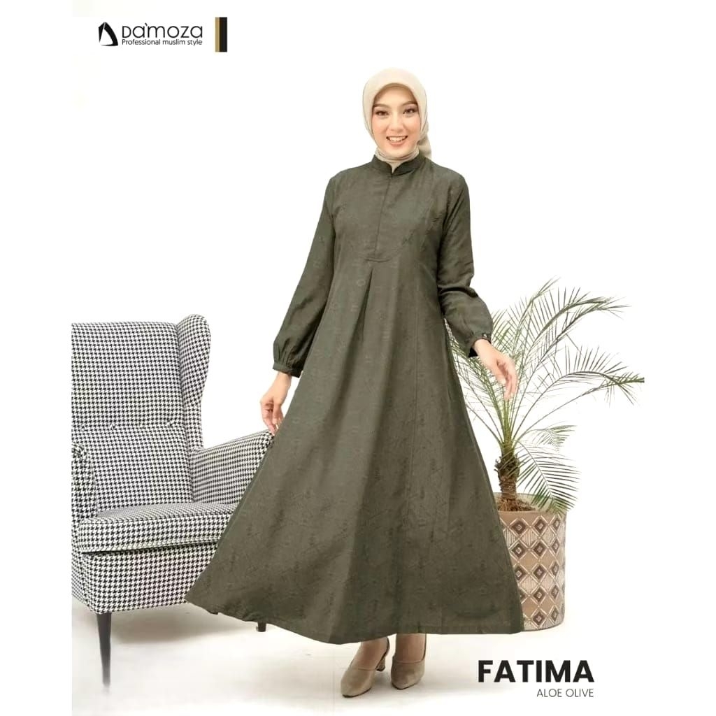 MUTIF FATIMA BY DAMOZA WARNA ALOE OLIVE GAMIS TERBARU