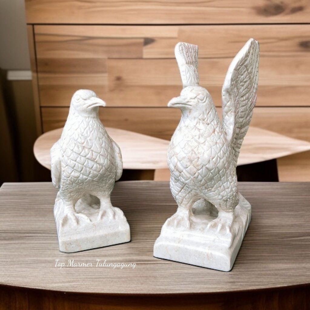 Patug Marmer Sepasang Burung Merpati | Patung Marmer | Hiasan Marmer