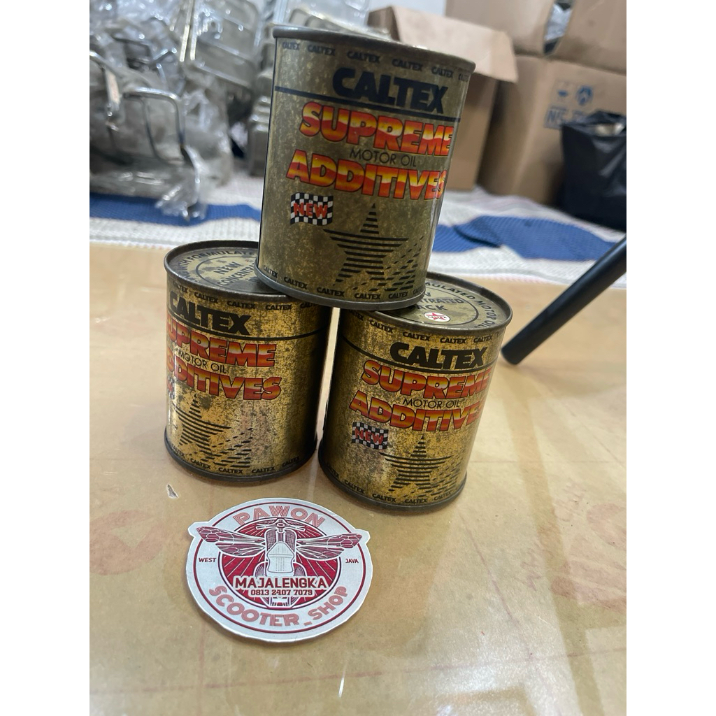 oli jadul oli lawas oli kaleng Caltex Oli Jadul Supreme Additive nos new old stock