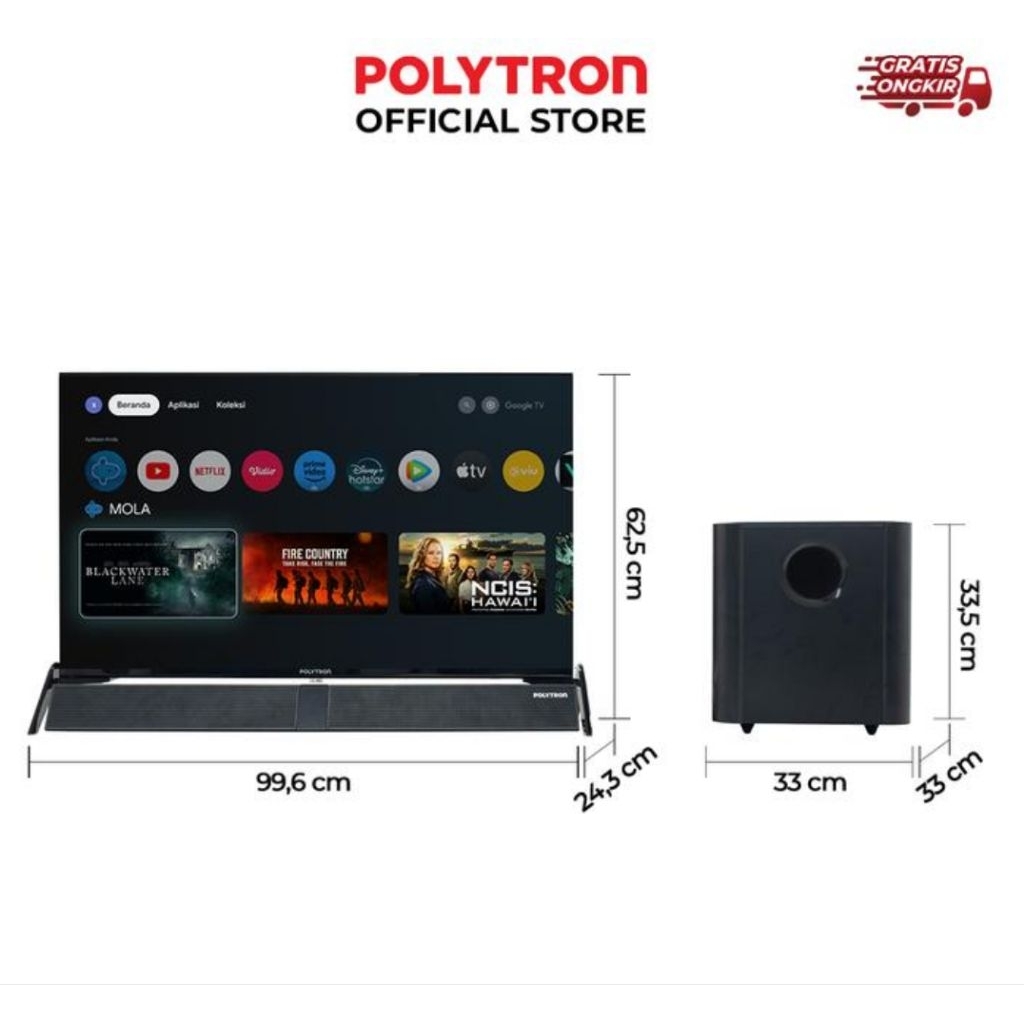 Polytron Smart Cinemax Google Tv 43 inch 43BG9058