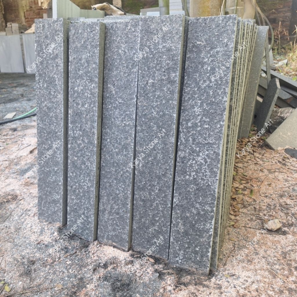 Andesit Bakar Dinding 10x60 | Batu Alam Andesit Hitam Tulungagung | Batu Andesit | Batu Granit Hitam