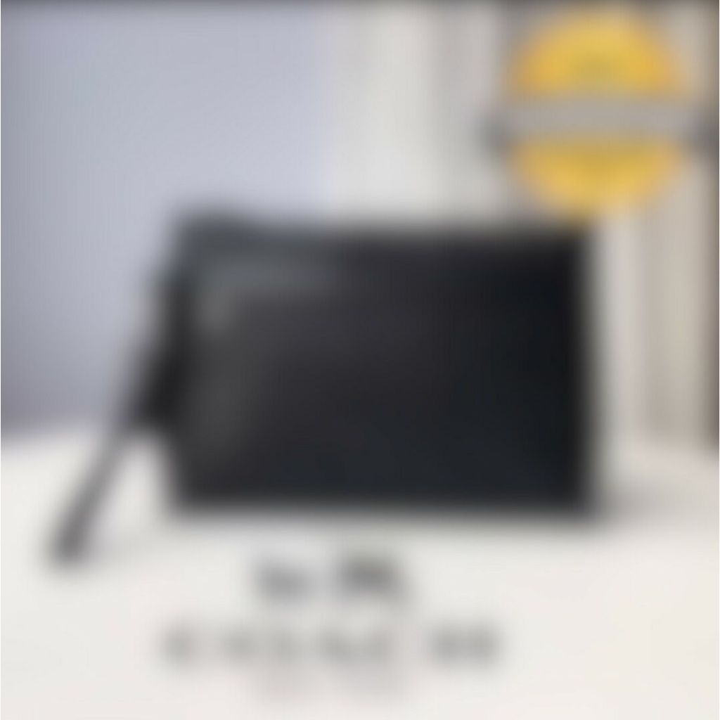 CH Tas Pouch Clutch Pria Black Sig Leather Embossed