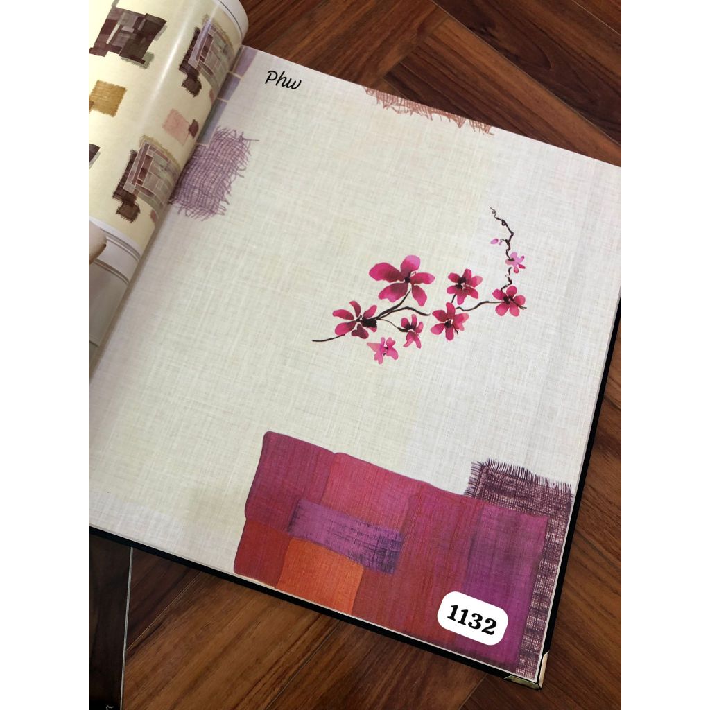 Wallpaper Dinding Sale Roll Besar Motif Bunga Lukisan Kotak Abstrak Vintage Tema Cafe Colani