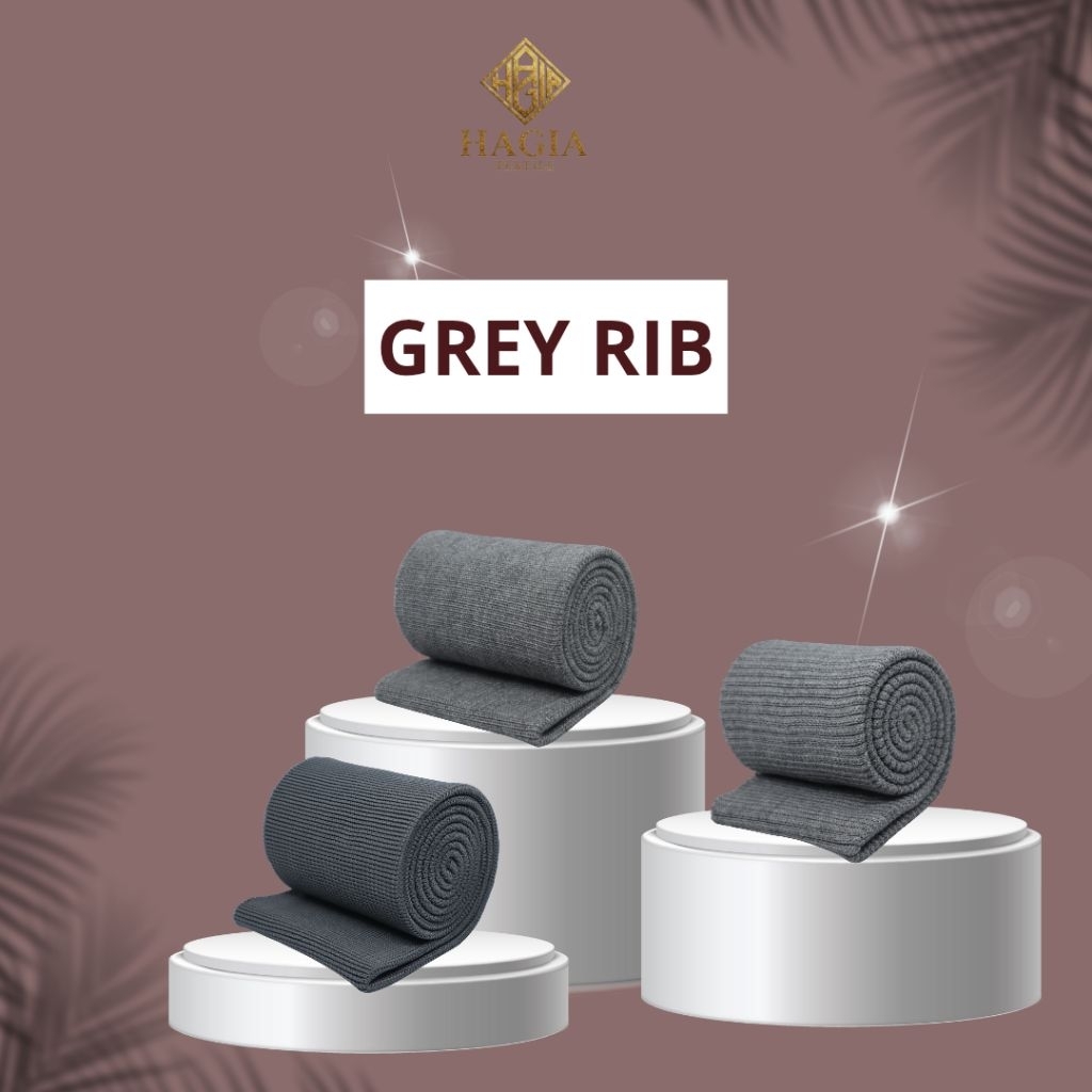 Grey Misty Series Rib/Bur Jaket Polyester/PE Elastis dan Tebal Rajut 1x1
