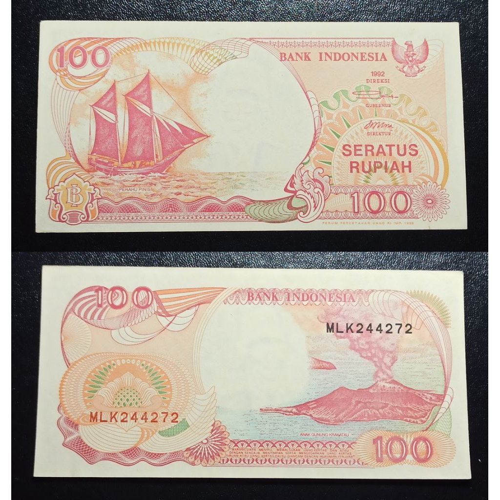 uang kuno Indonesia 100 rp tahun 1992 p1977