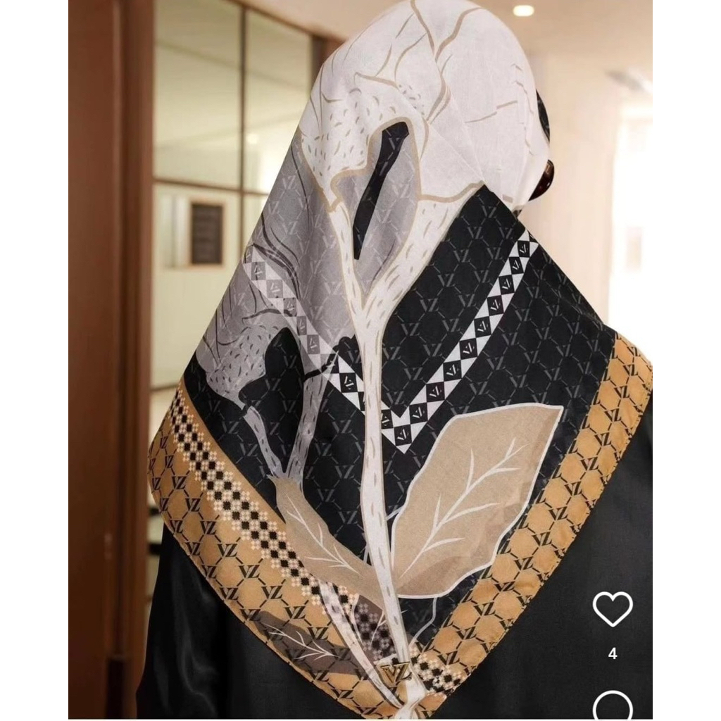 vivi zubedi signature scarf 2.0 black with box dan paperbag preloved no ria miranda, zaskia sungkar,