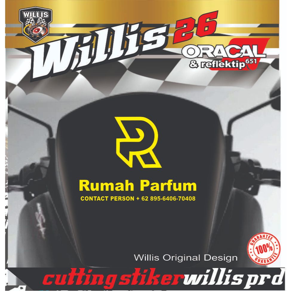 Stiker CUSTOM LOGO NAMA Windshield Motor Nmax Pcx 160 dll