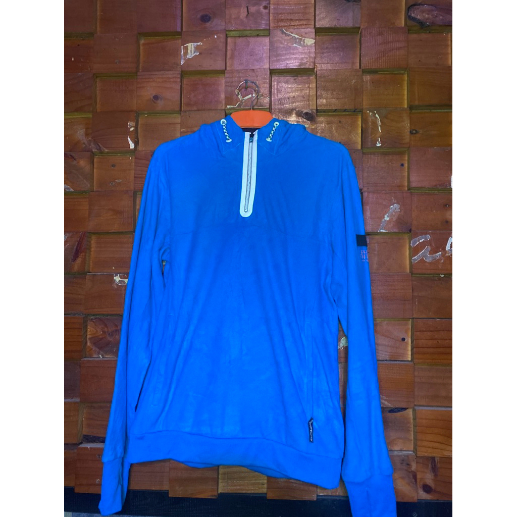 Jaket Hoodie Biru Adidas Clima365 Original – Size L – Kondisi Sangat Baik