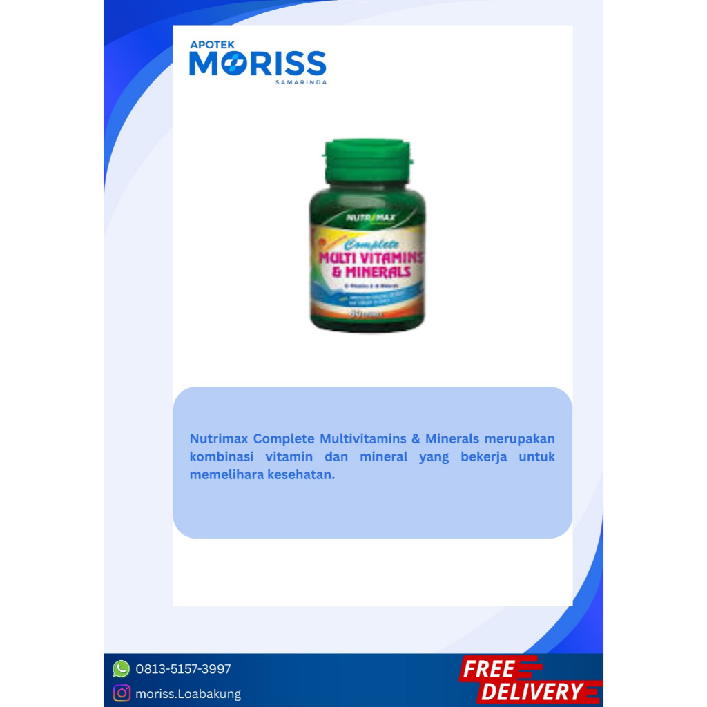 NUTRIMAX COMPLETE MULTIVITAMIN & MINERAL 30 TABLET