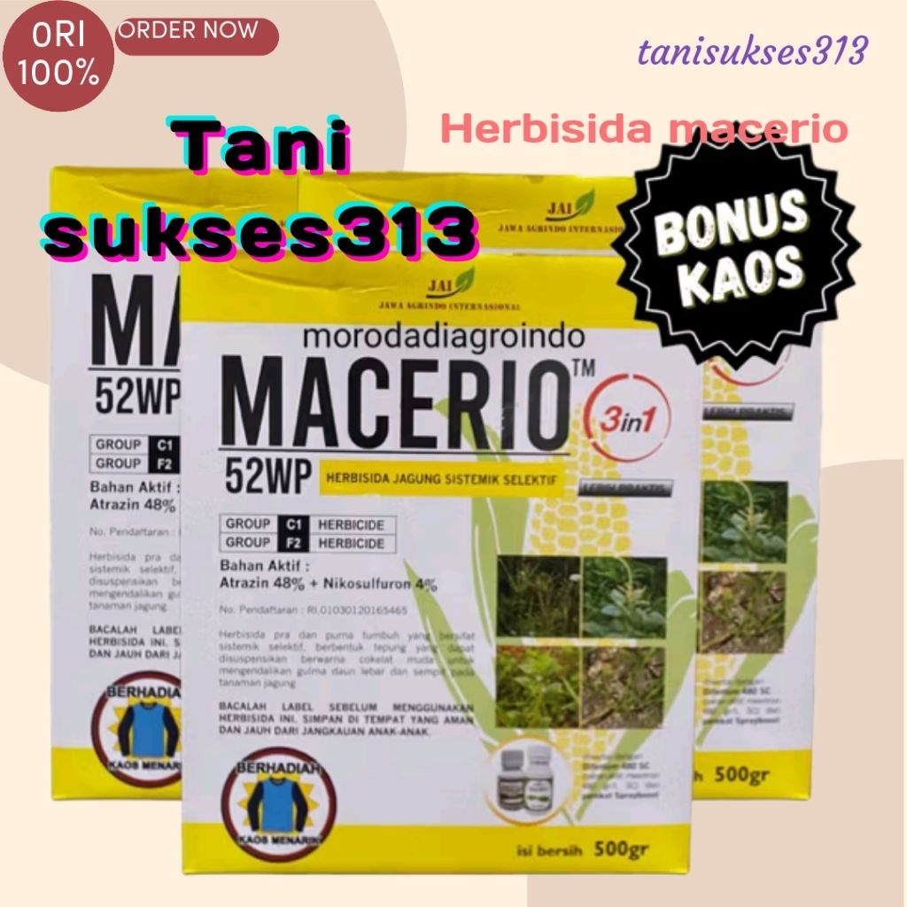 BONUS KAOS Herbisida macerio 500gram obat rumput tanaman jagung ampuh