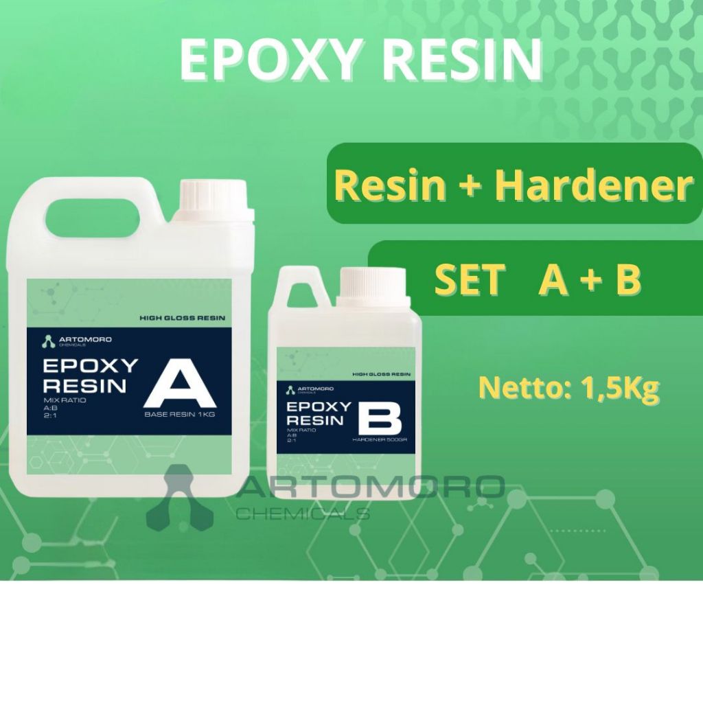 Epoxy Resin Bening Set A+B / Epoxy Resin Bening 1,5 Kg