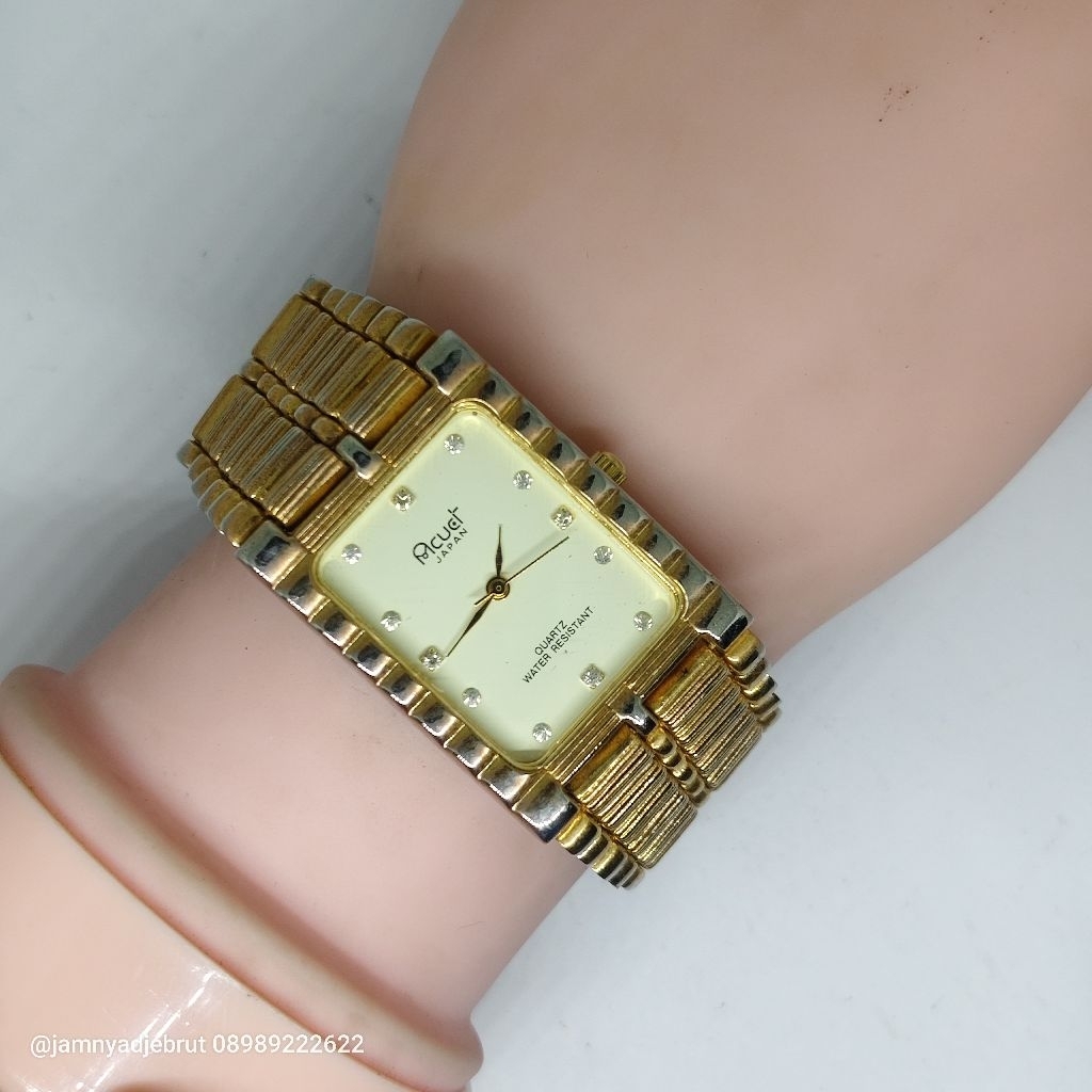 Jam Tank Acuet Japan Rantai Unik Gold Bekas