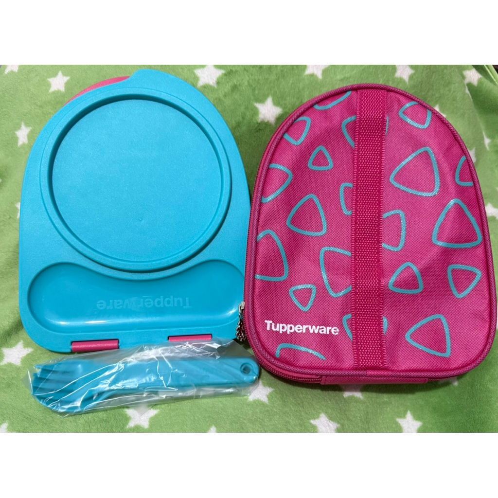KIDDOS LUNCH BOX WITH BAG TUPPERWARE/TEMPAT MAKAN ANAK TUPPERWARE/WADAH BEKAL ANAK/TEMPAT BEKAL TK D