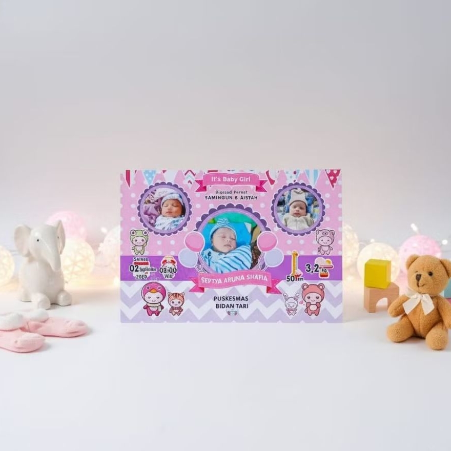 CETAK FOTO BIODATA BAYI + PAPAN MDF