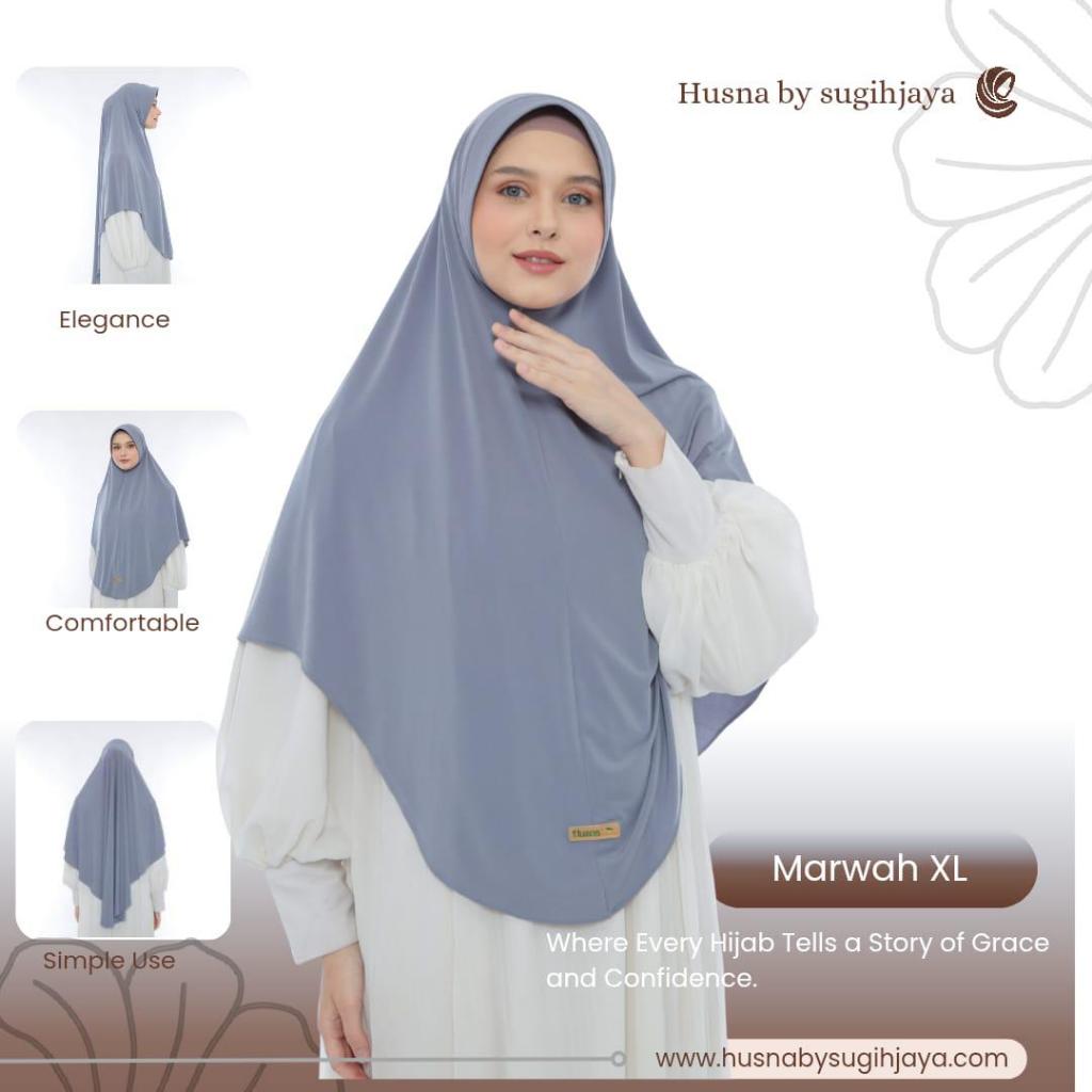 Husna Sugih Jaya Hijab Pet Marwah Dewasa Size XL By Bilqeez Store Besar Jumbo Syari Trendy Nyaman