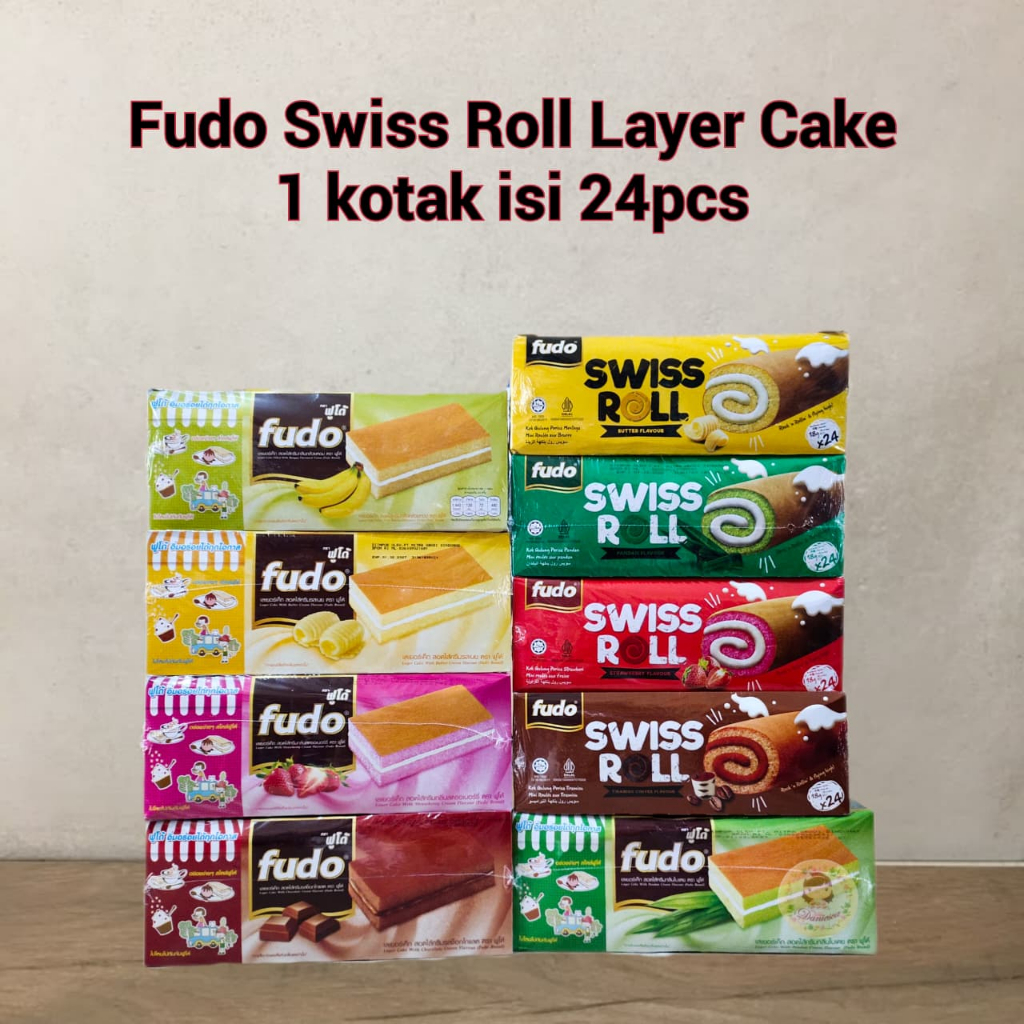 Fudo Swiss Roll Layer Cake 1 Kotak isi 24pcs (SCP)